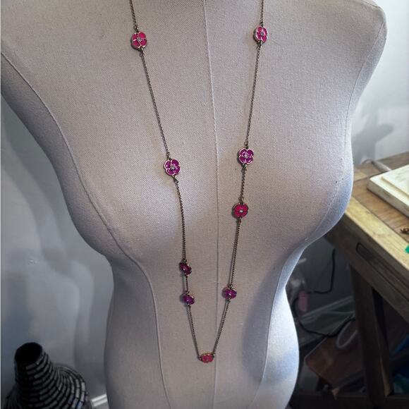 Authentic Kate Spade Long Flutter Floral Necklace with matching earrings - Picture 1 of 3